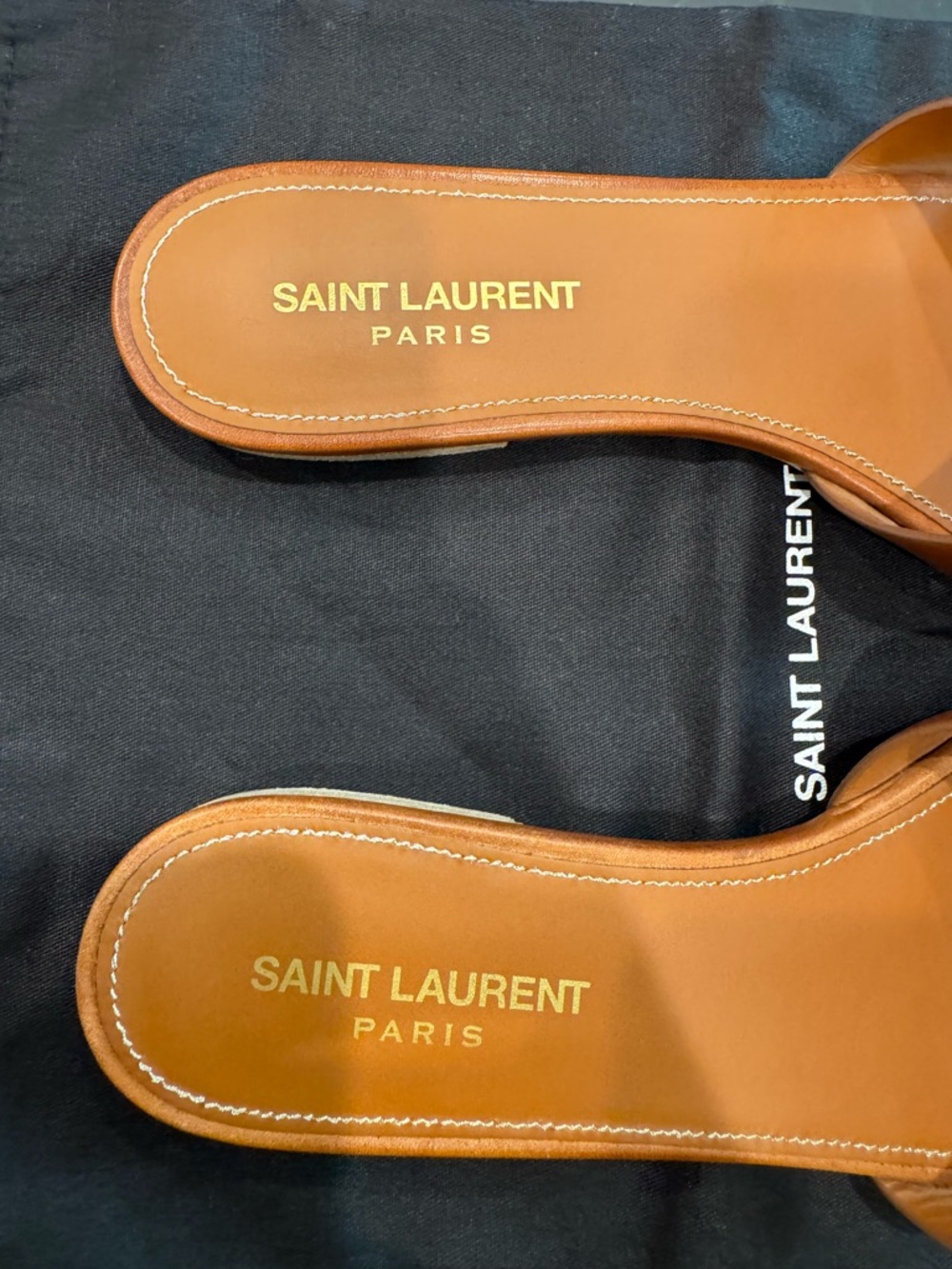 Saint Laurent Tribute slides in smooth leather size 39.5 Amber Firm price. - Picture 9 of 16